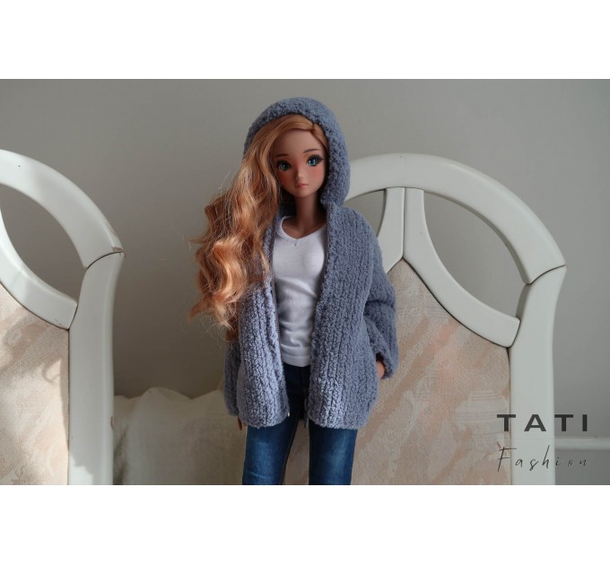 Soft coat with hood and pockets for Smart Doll